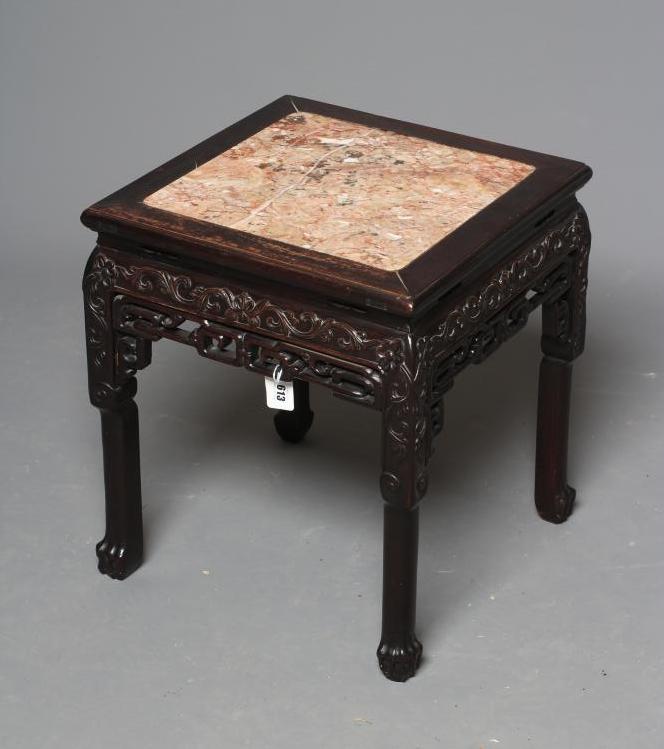 A CHINESE PADOUK WOOD JARDINIERE STAND Image