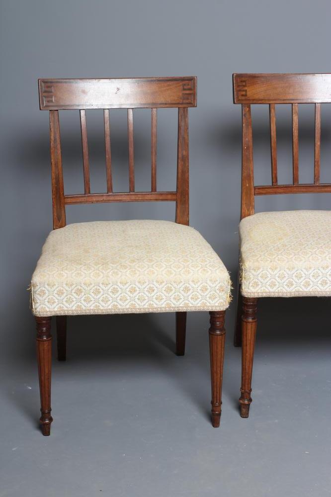 A SET OF SIX GEORGIAN MAHOGANY AND INLAID DINING CHAIRS Image