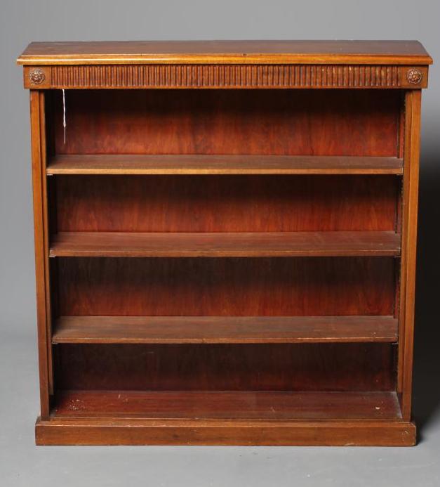 A LATE VICTORIAN MAHOGANY OPEN BOOKCASE Image