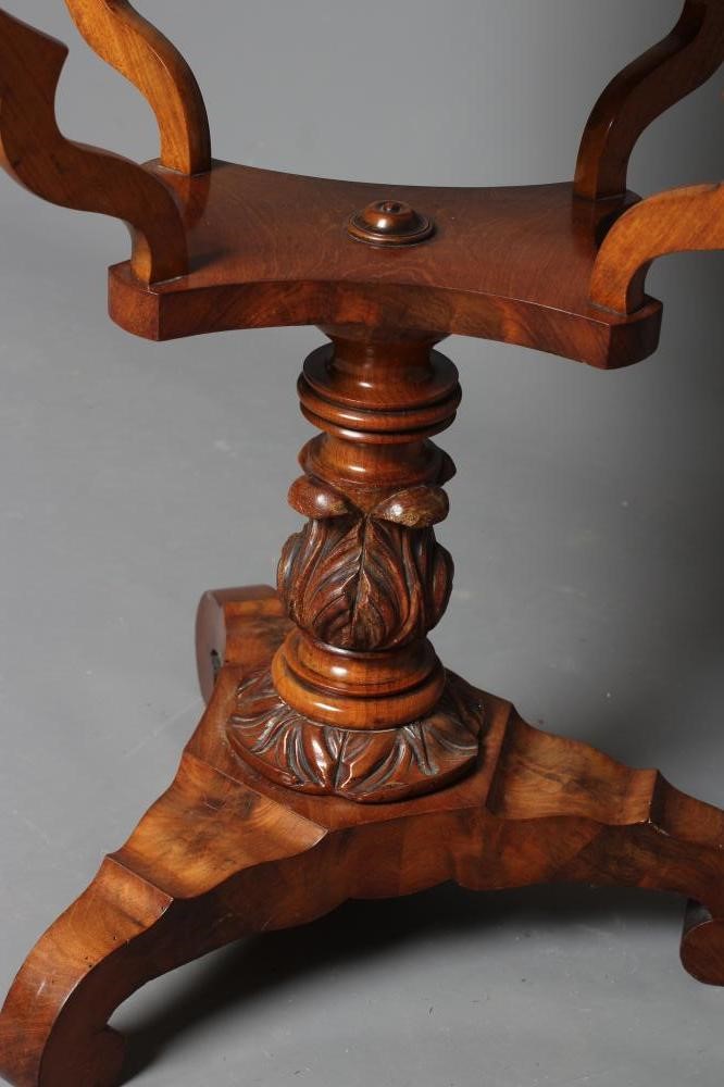 A VICTORIAN MAHOGANY SEWING TABLE Image