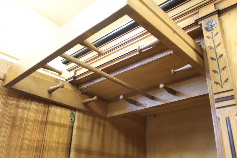 A VICTORIAN AESTHETIC TRIPLE WARDROBE in ash with ebonised trim Image