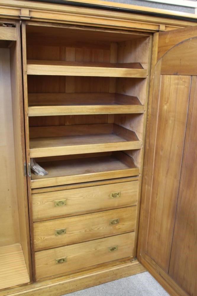 A VICTORIAN AESTHETIC TRIPLE WARDROBE in ash with ebonised trim Image