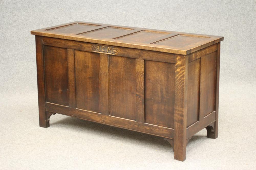 AN OAK PANELLED COFFER by Brears of Addingham Image