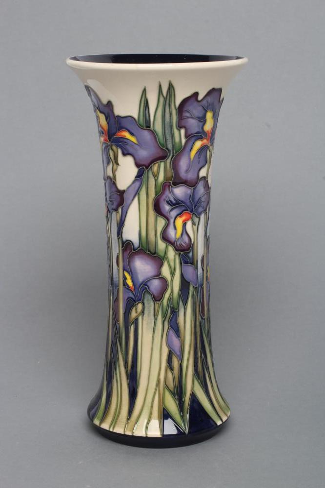 A MOORCROFT POTTERY IRIS SHADOWS PATTERN VASE Image