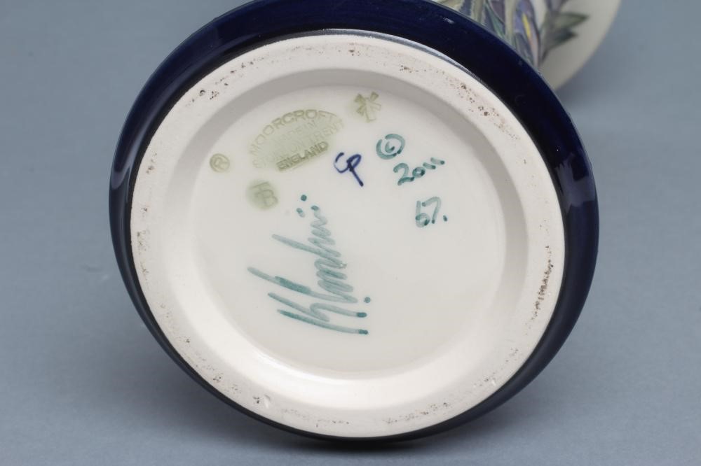 A MOORCROFT POTTERY IRIS SHADOWS PATTERN VASE Image