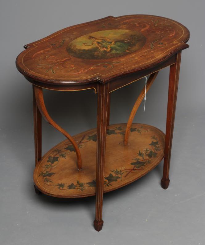 AN EDWARDIAN PAINTED MAHOGANY OCCASIONAL TABLE Image