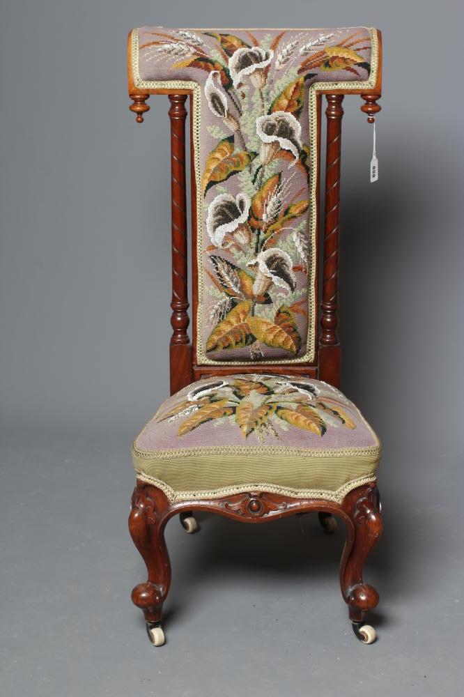 A VICTORIAN WALNUT PRIE DIEU Image