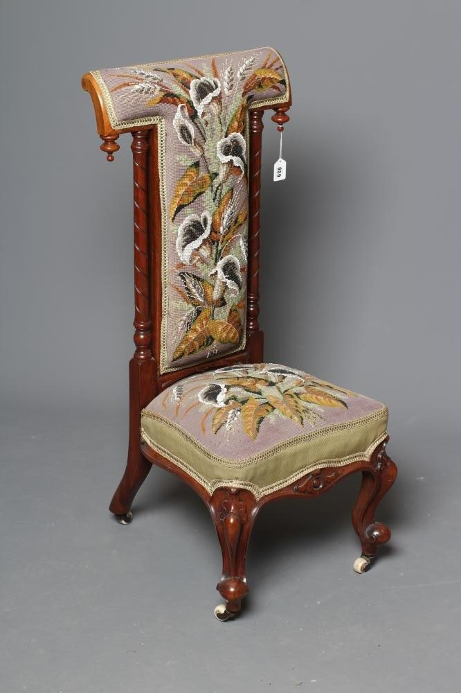 A VICTORIAN WALNUT PRIE DIEU Image