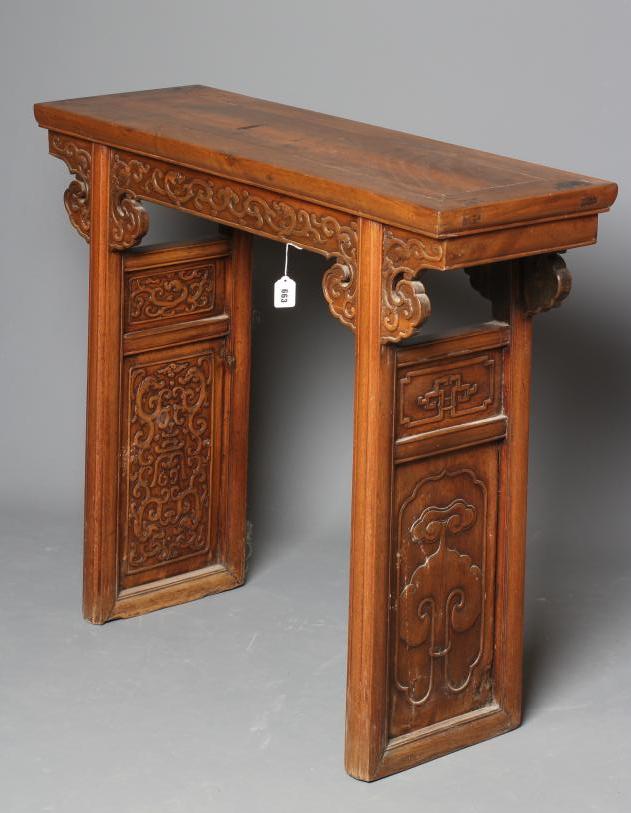A CHINESE STAINED WOOD ALTAR TABLE Image