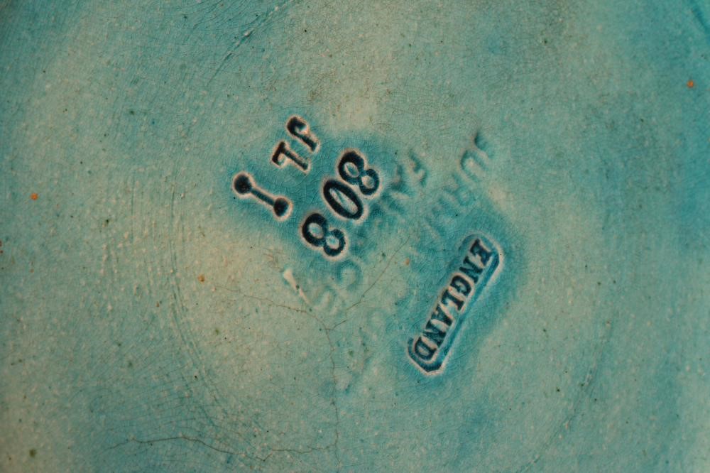 A BURMANTOFTS FAIENCE TURQUOISE GLAZED STICK STAND Image