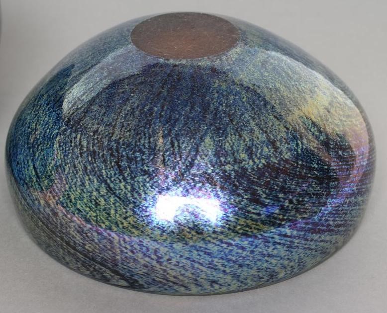 TWO IRIDESCENT GLASS BOWLS by Karen Lawrence Image