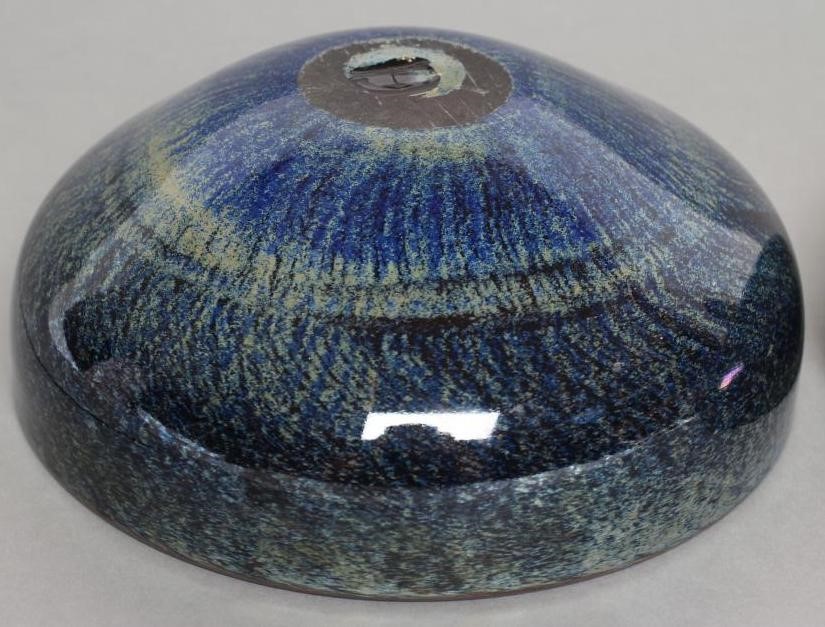 TWO IRIDESCENT GLASS BOWLS by Karen Lawrence Image