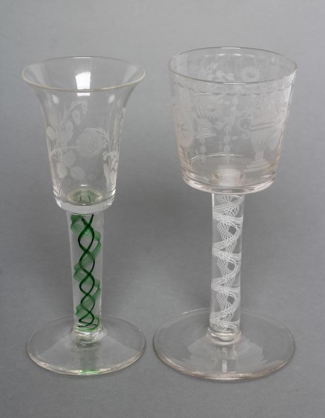 A WINE GLASS in mid 18th century style Image