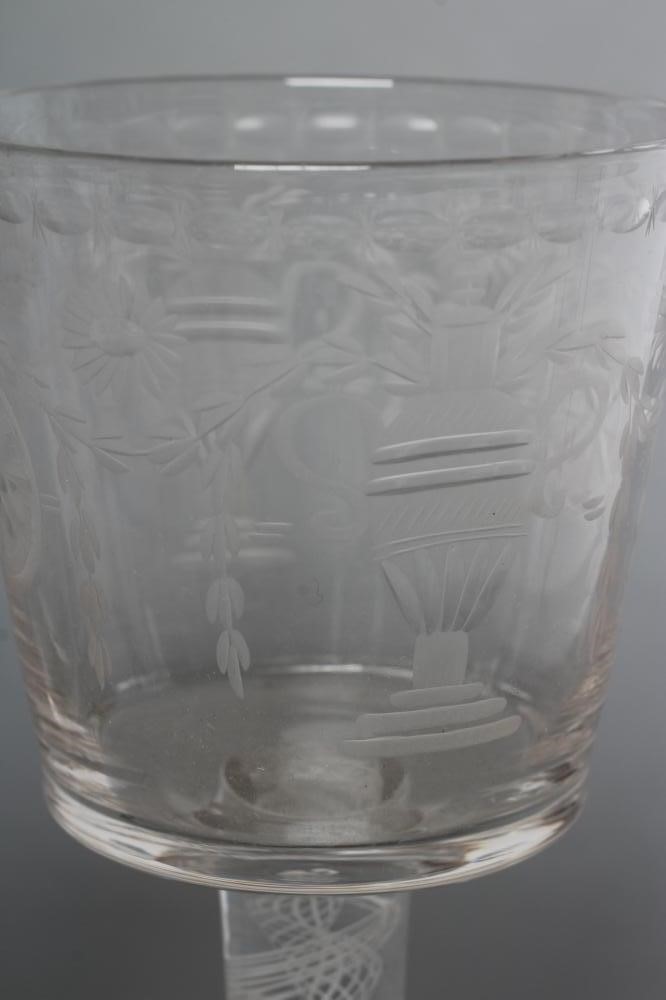 A WINE GLASS in mid 18th century style Image