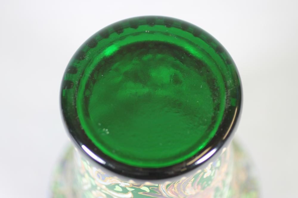 A GERMAN GREEN GLASS VASE Image