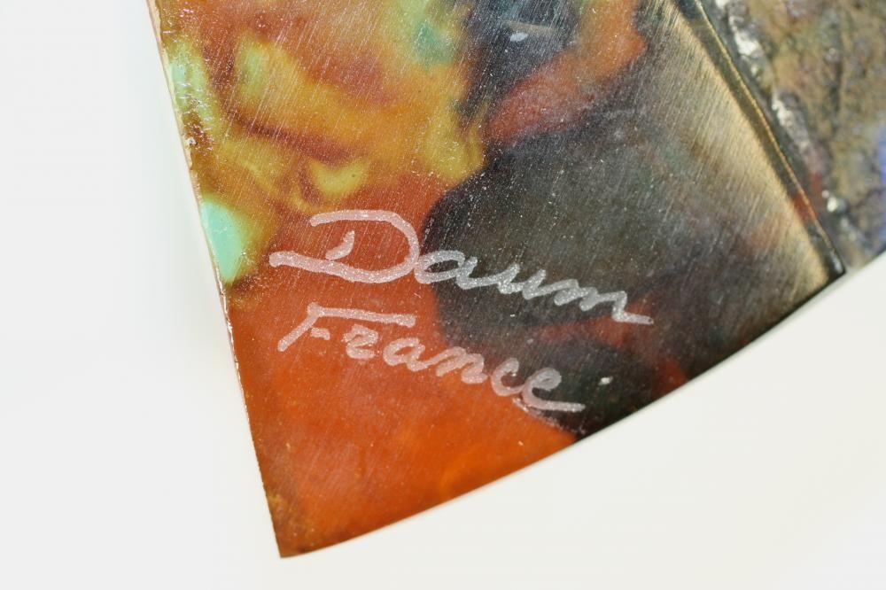 A DAUM PATE-DE-VERRE MODEL OF A PEACOCK Image