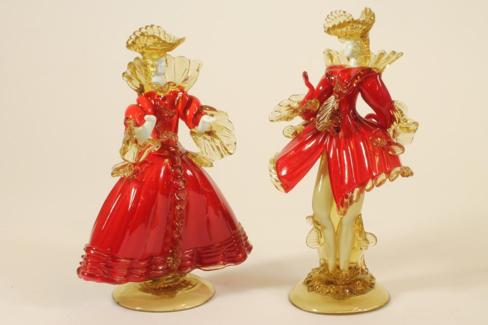 A PAIR OF MURANO GLASS FIGURES Image