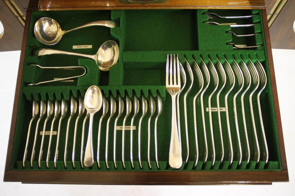 AN EXTENSIVE SILVER PLATED TABLE SERVICE Image