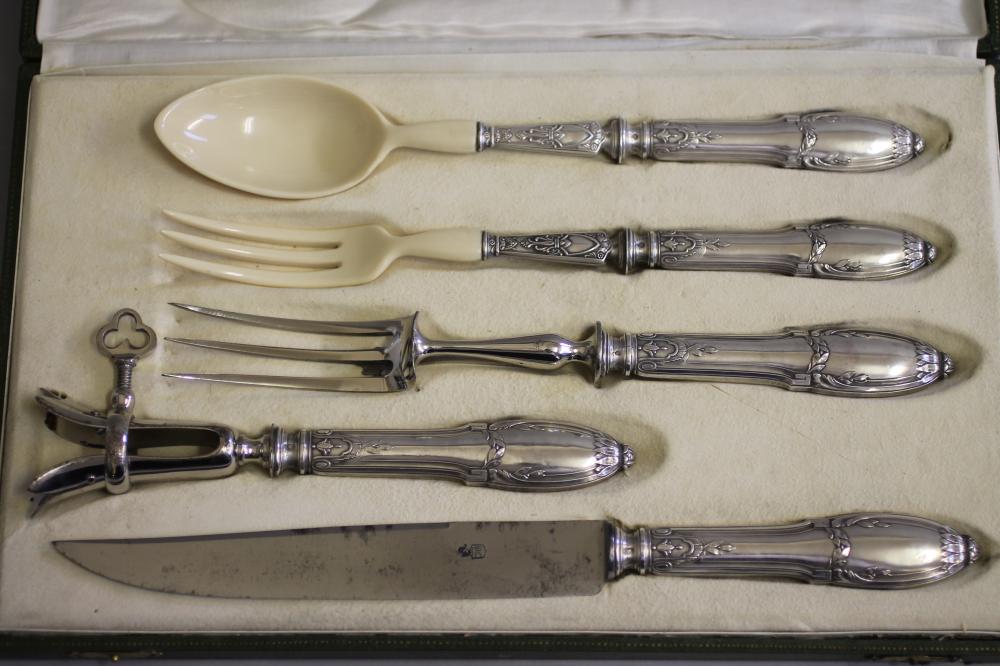 A FRENCH SILVER SERVING SET Image