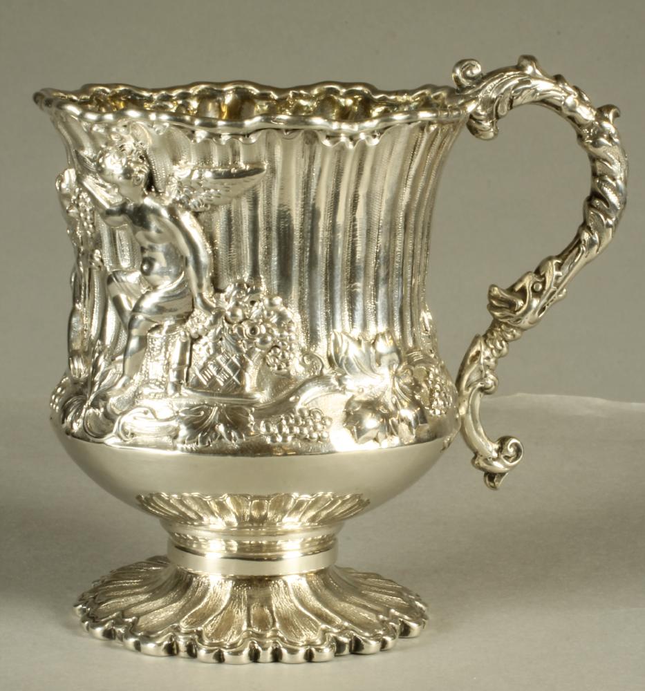 A WILLIAM IV SILVER LOW PEDESTAL MUG Image