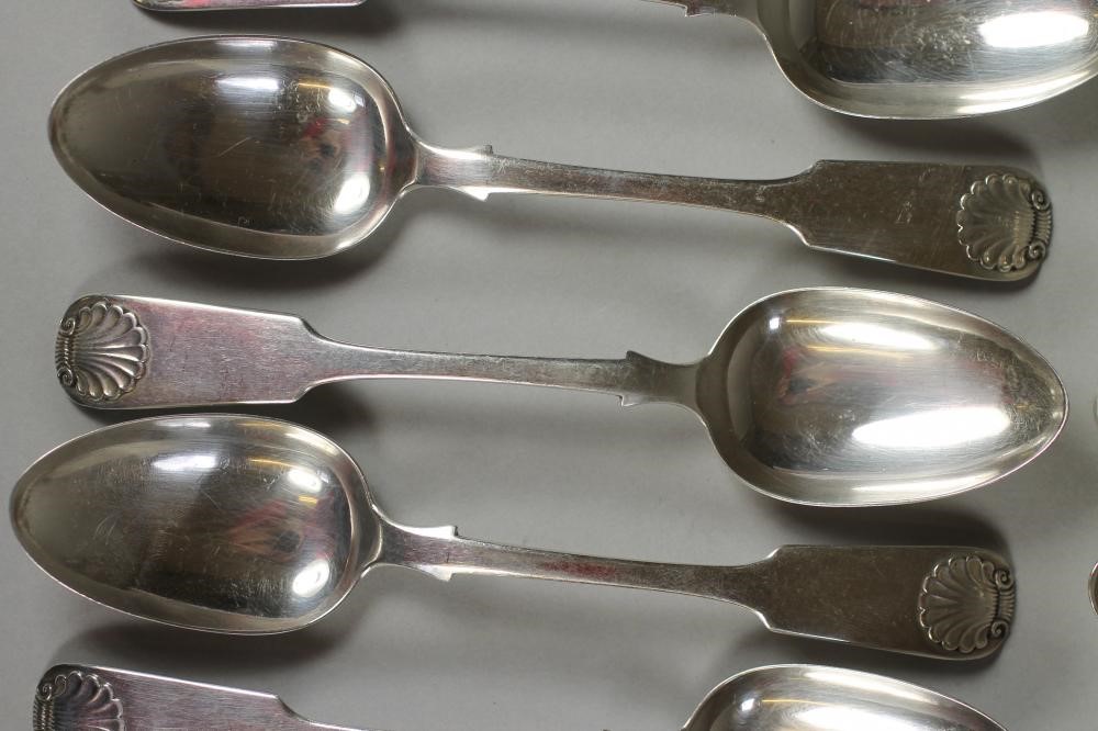 A SET OF FIVE SCOTTISH VICTORIAN SILVER DESSERT SPOONS Image