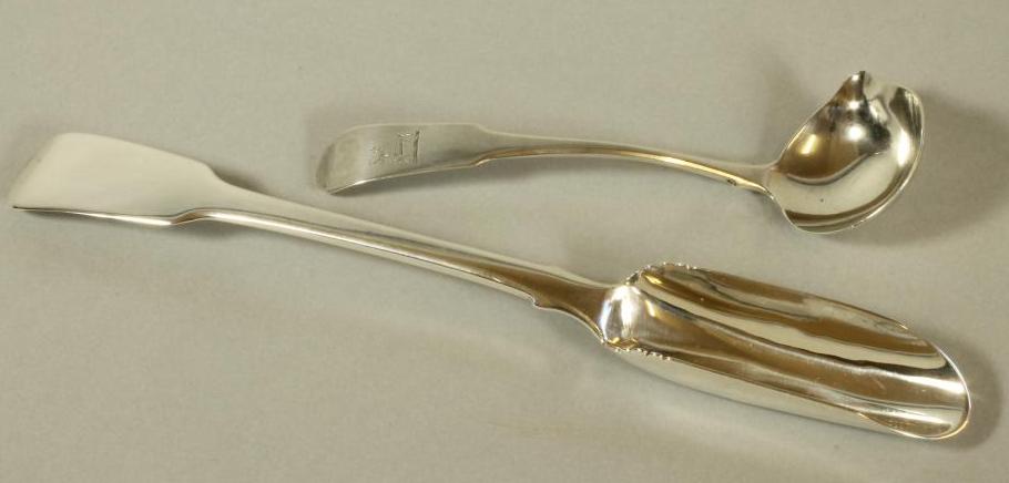 A GEORGE IV SILVER CHEESE SCOOP Image