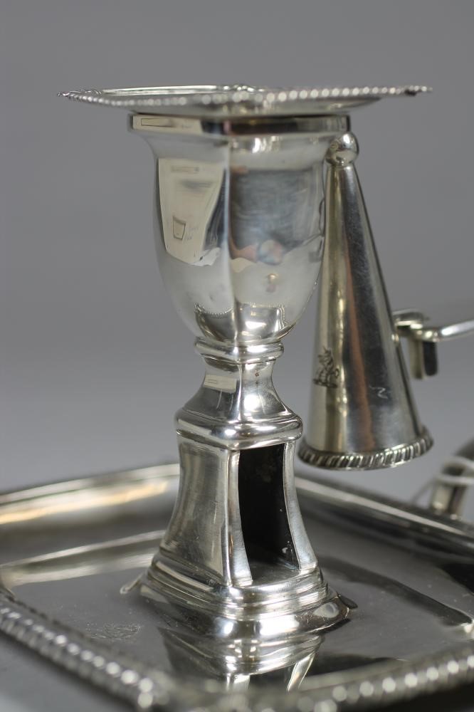 A LATE GEORGE III SILVER CHAMBERSTICK Image