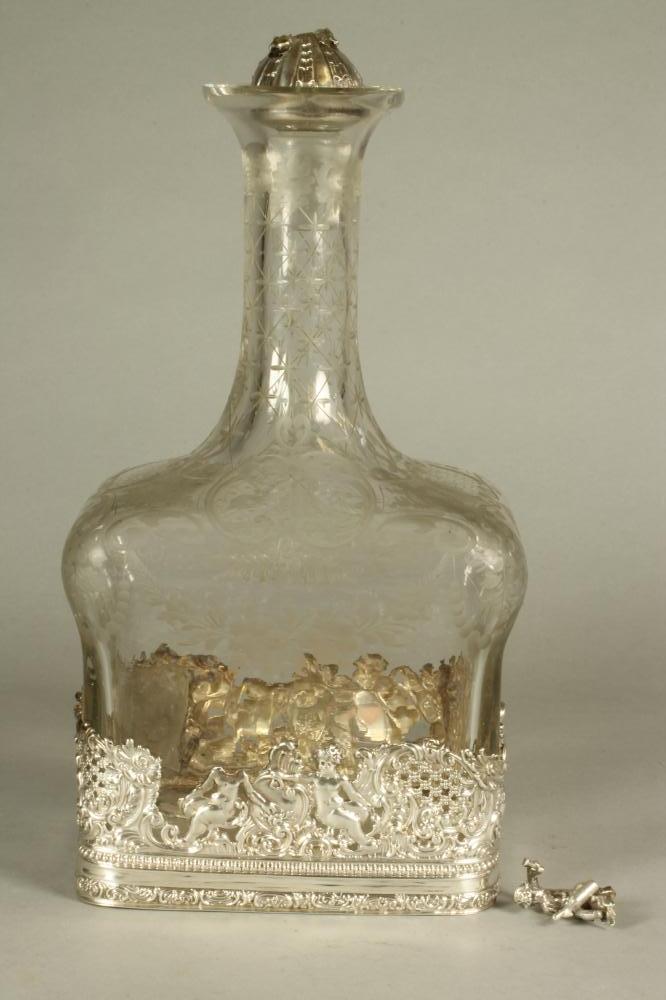 A DUTCH CLEAR GLASS DECANTER AND STOPPER Image