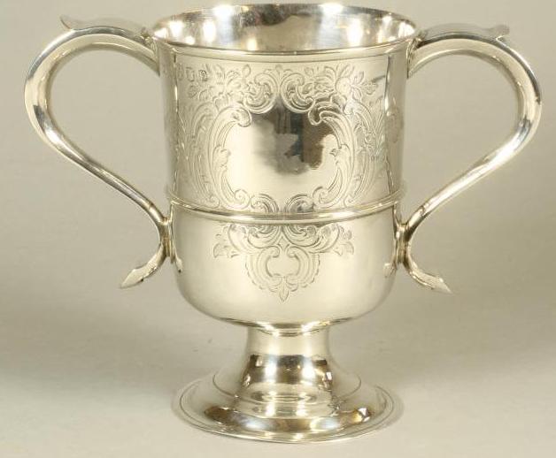 A LATE GEORGE III SILVER TWO HANDLED LOVING CUP Image