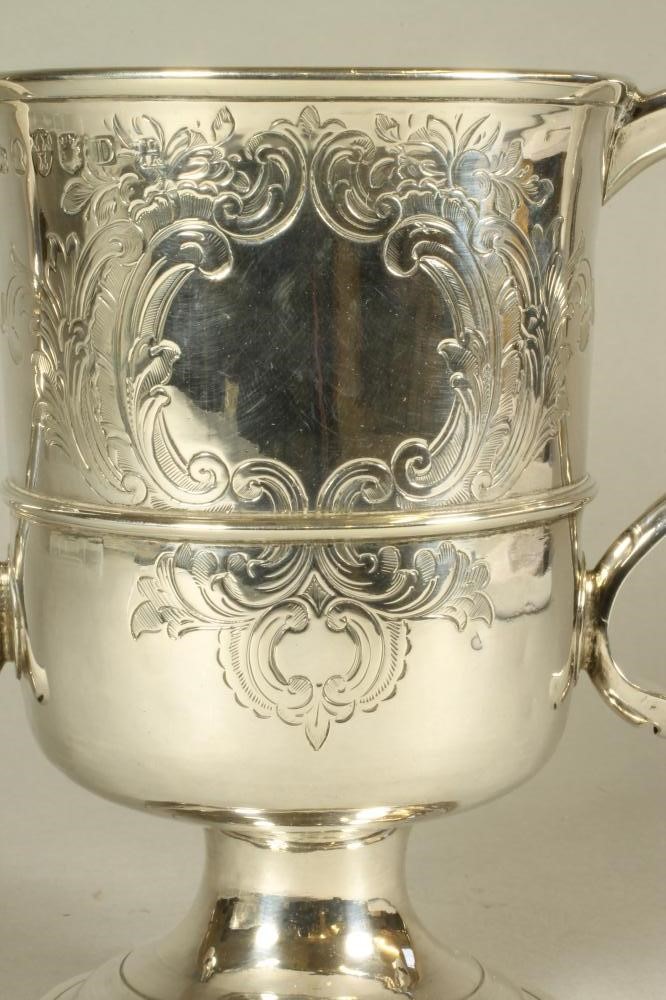 A LATE GEORGE III SILVER TWO HANDLED LOVING CUP Image
