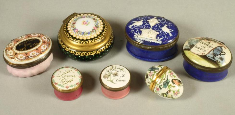 TWO ENGLISH ENAMEL PATCH BOXES Image