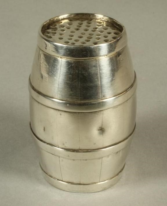 A SILVER NOVELTY POUNCE POT Image