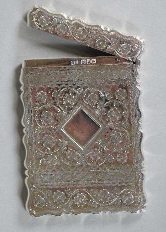 A LATE VICTORIAN SILVER VISITING CARD CASE Image