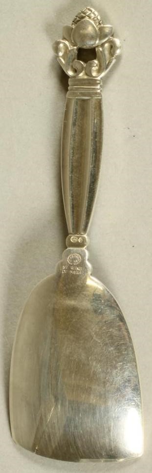 A GEORG JENSEN SILVER CADDY SPOON Image