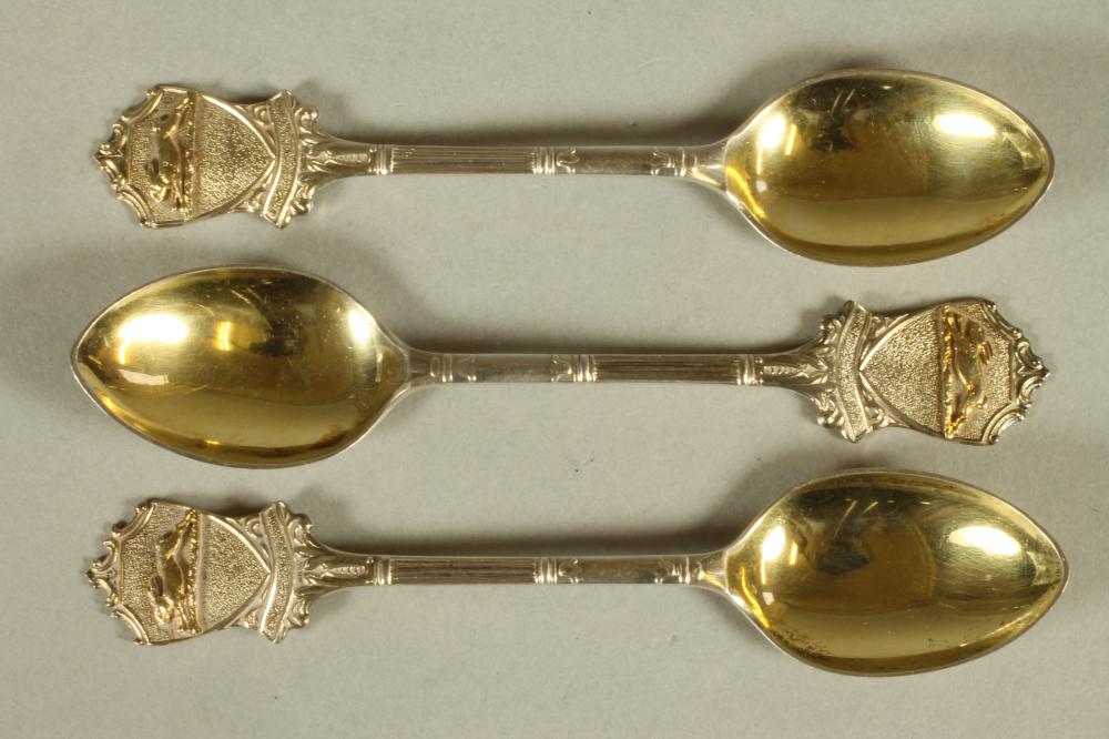 A COMPOSITE SET OF THREE SILVER TROPHY TEASPOONS Image