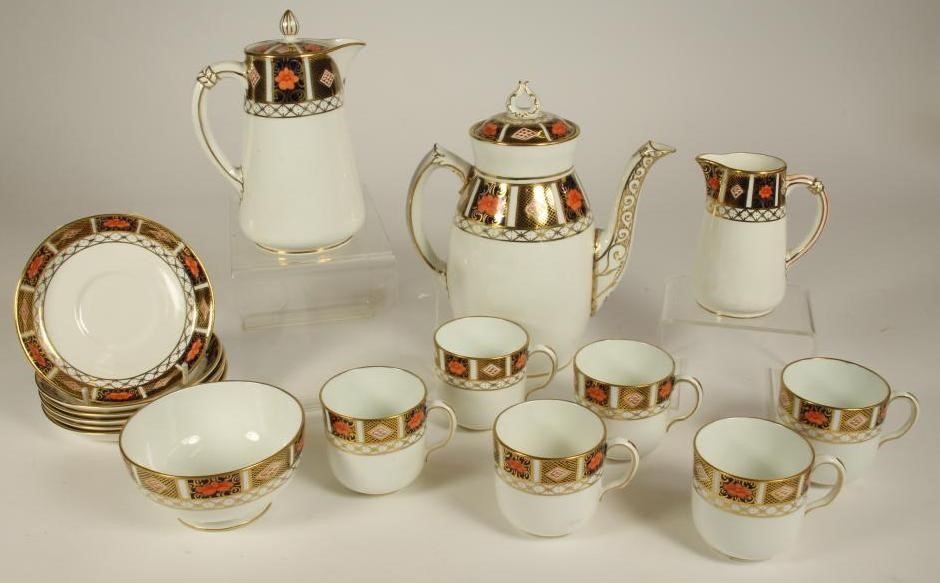 A ROYAL CROWN DERBY CHINA COFFEE SERVICE Image