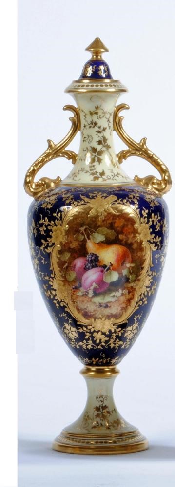 A COALPORT CHINA VASE AND COVER Image