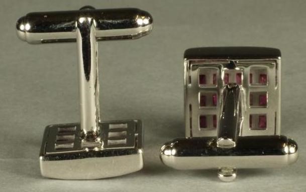 A PAIR OF RUBY SET CUFFLINKS Image