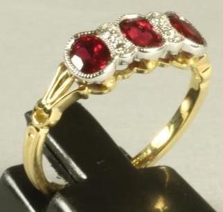 A BURMESE RUBY AND DIAMOND RING Image
