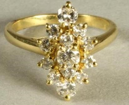 A DIAMOND CLUSTER RING Image