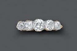 A FIVE STONE DIAMOND RING Image