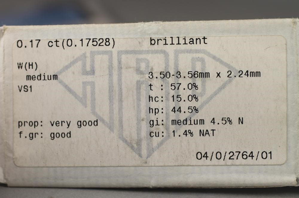 THREE BRILLIANT CUT UNMOUNTED DIAMONDS of 0.17cts (x 2) and 0.19cts Image