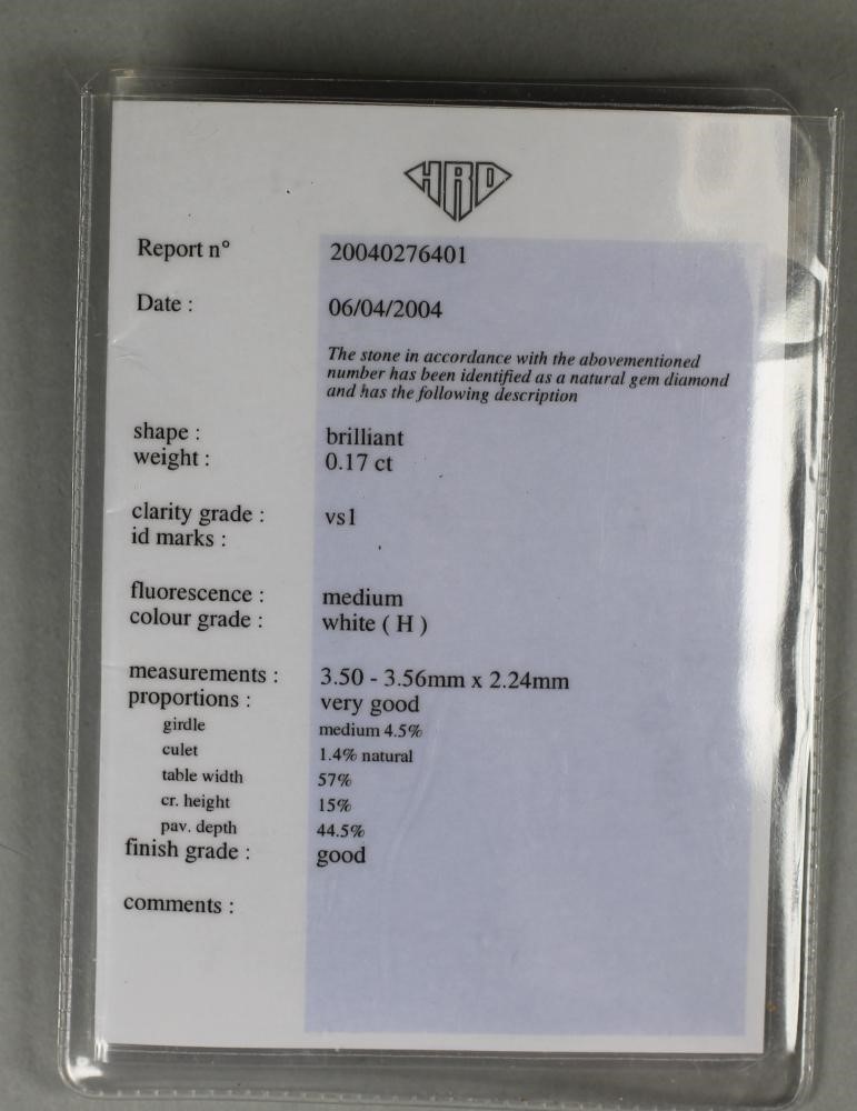 THREE BRILLIANT CUT UNMOUNTED DIAMONDS of 0.17cts (x 2) and 0.19cts Image