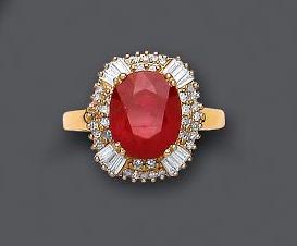 A RUBY AND DIAMOND DRESS RING Image