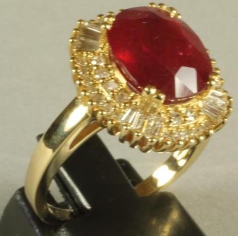 A RUBY AND DIAMOND DRESS RING Image