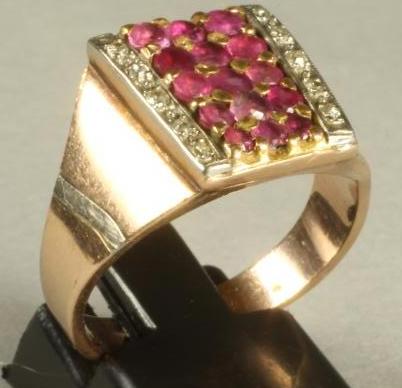 A RUBY AND DIAMOND DRESS RING Image