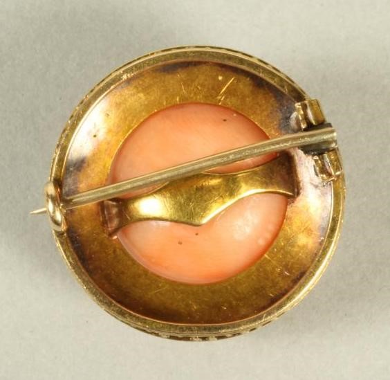 A VICTORIAN CORAL AND PEARL BROOCH Image