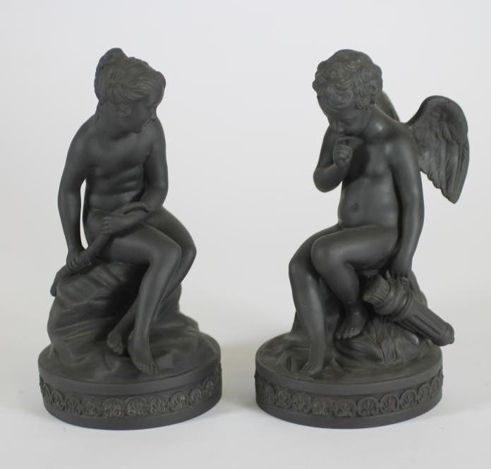 TWO WEDGWOOD BASALT FIGURES Image
