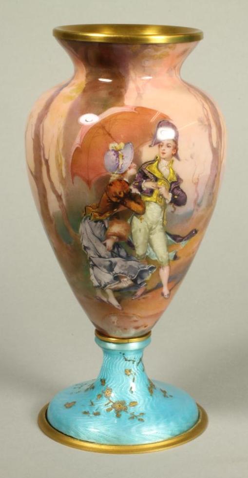 A LIMOGES ENAMEL VASE Image