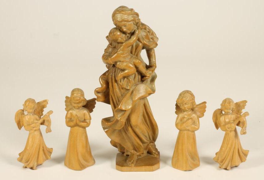 A GERMAN CARVED BOXWOOD PART NATIVITY Image